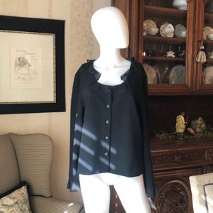 Virgo Petite Black Button-up Blazer Sz14 NWTS